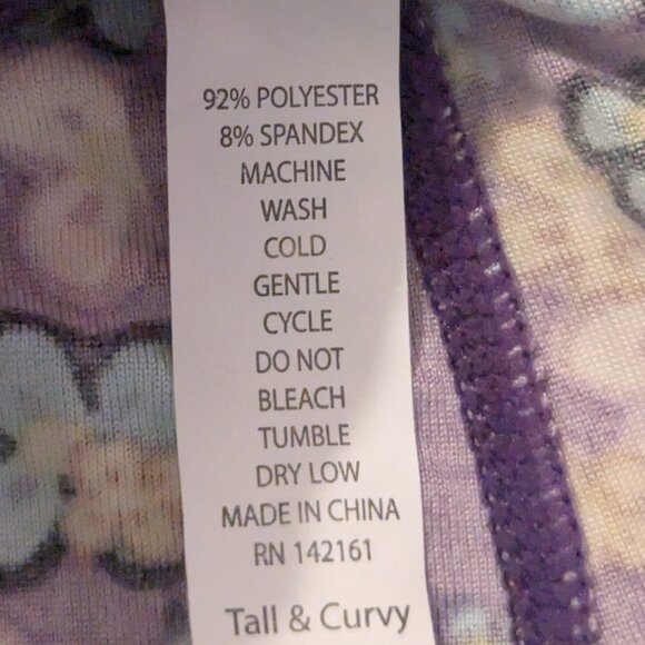 LuLaRoe TC Purple Paisley Floral Print Leggins - Picture 4 of 4